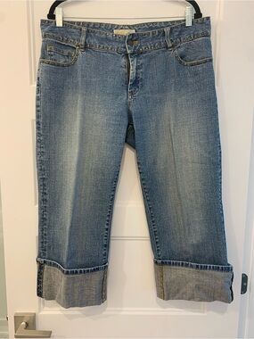 MICHAEL Michael Kors Light Blue Cropped Jeans with Studded Waist